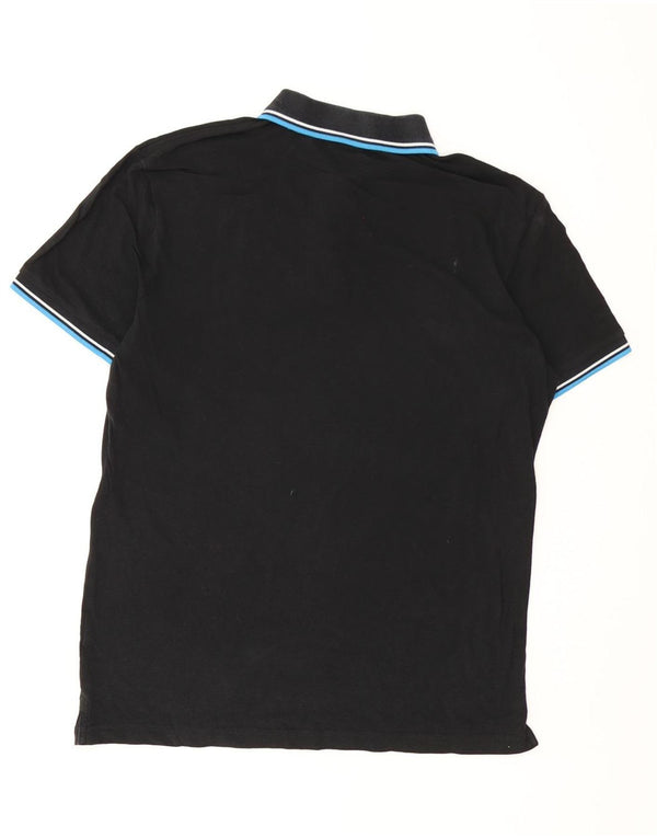 Diadora Herren-Poloshirt XL, schwarz gestreift, Baumwolle