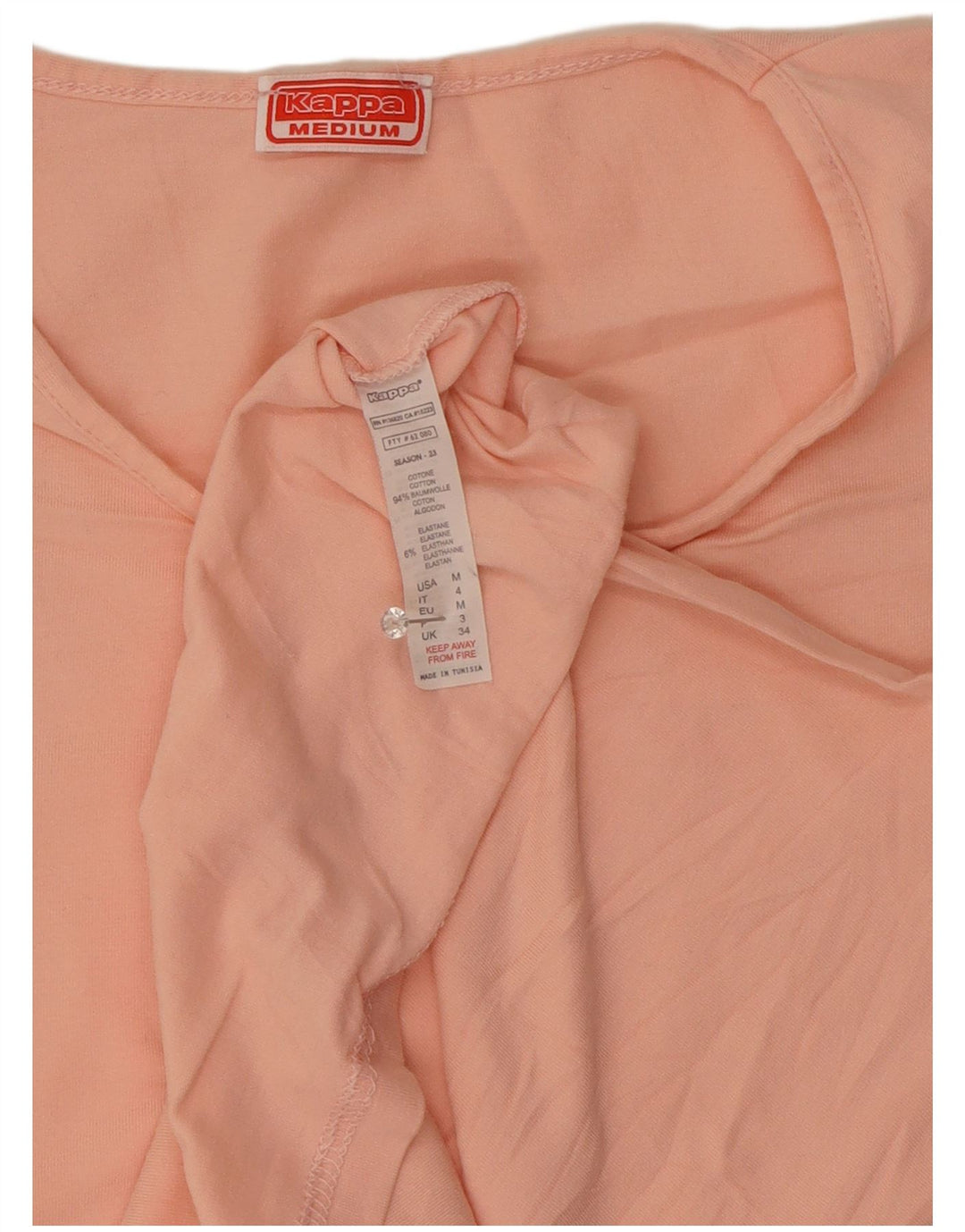 Kappa Damen T-Shirt Top UK 12 Mittelrosa Baumwolle
