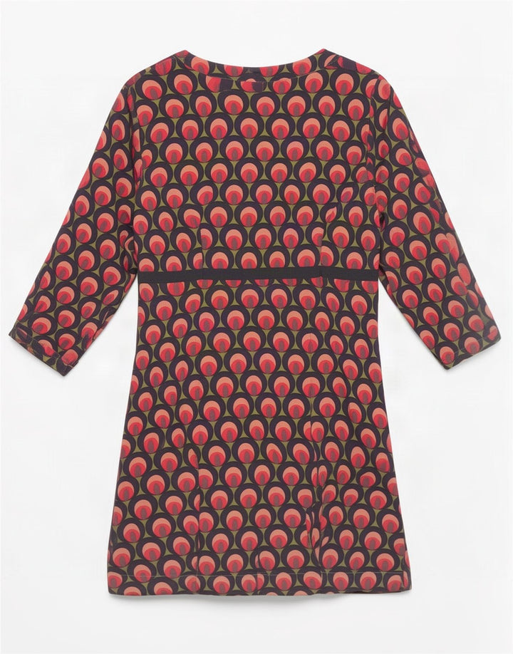 Boden Damen-Basic-Kleid mit abstraktem Muster, Größe 44, mehrfarbig