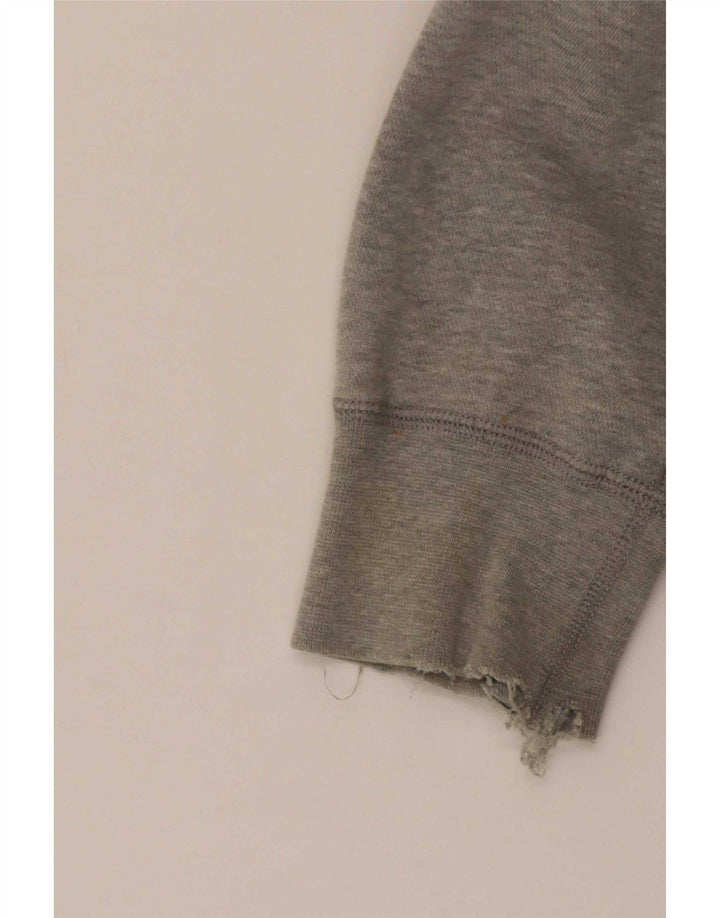 Nike Herren-Kapuzenpullover mit grafischem Reißverschluss, groß, graue Baumwolle