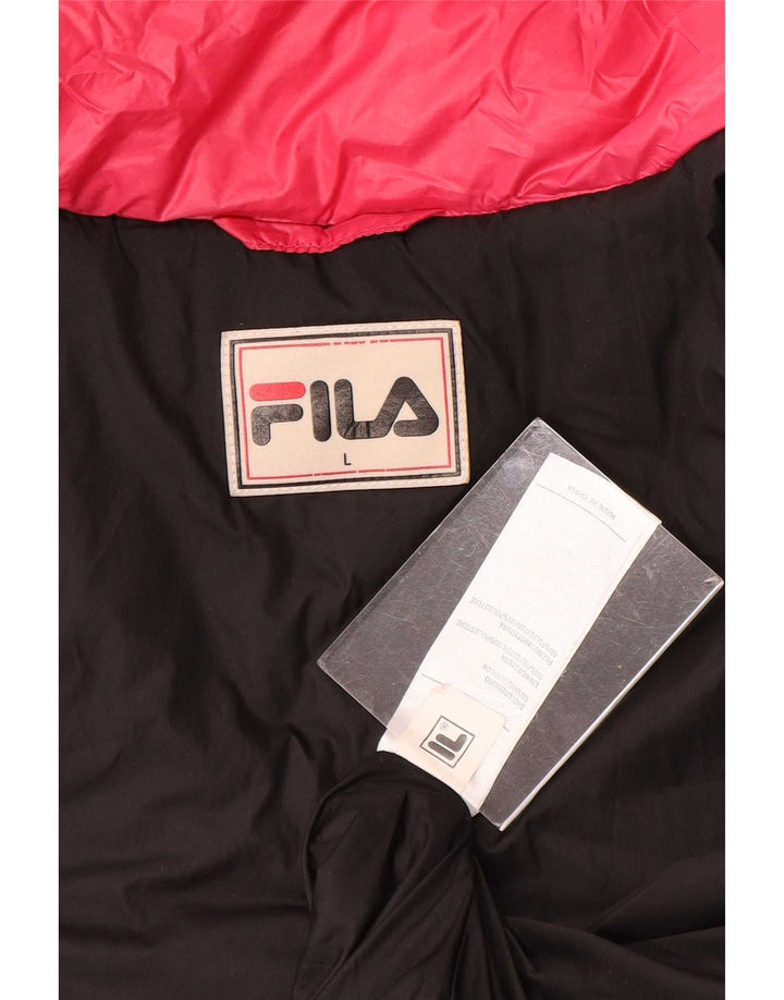 Fila Damen Wattierte Jacke UK 16 Large Mehrfarbiges Colourblock-Polyester
