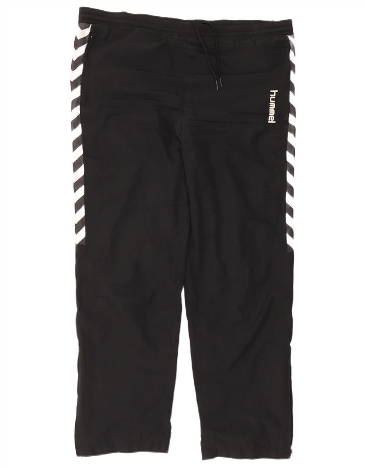 Hummel Herren-Trainingshose mit Grafik, groß, schwarzes Farbblock-Polyester