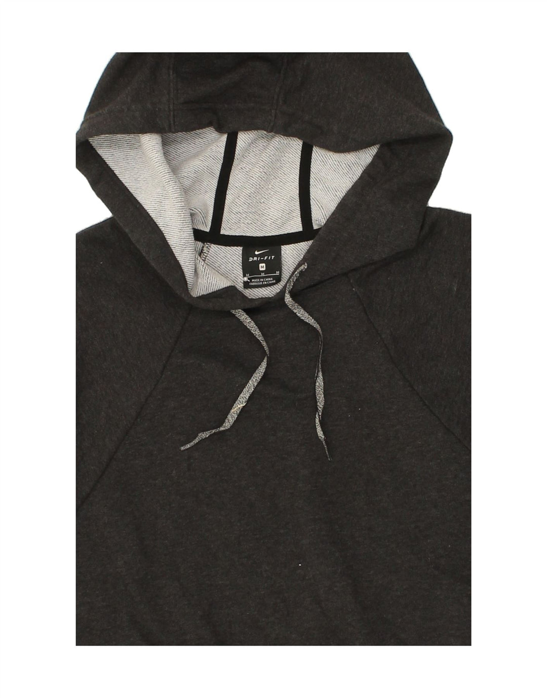 NIKE Womens Dri Fit Crop Hoodie Jumper UK 14 Medium Grey Polyester Vintage Nike and Second-Hand Nike from Messina Hembry 