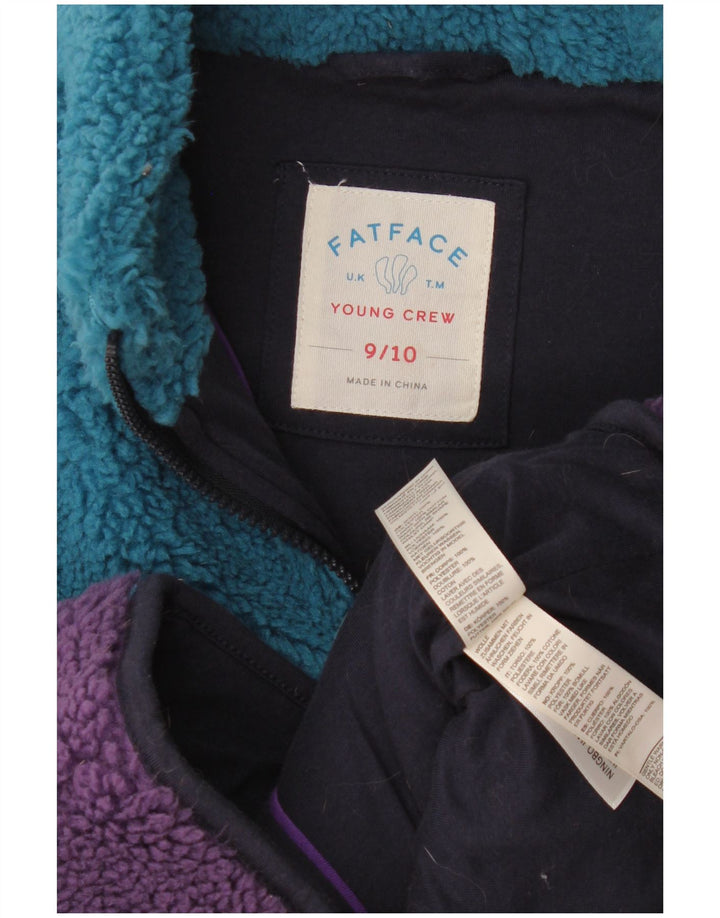 Fat Face Fleece-Weste für Mädchen, 9–10 Jahre, mehrfarbiges Colourblock-Polyester