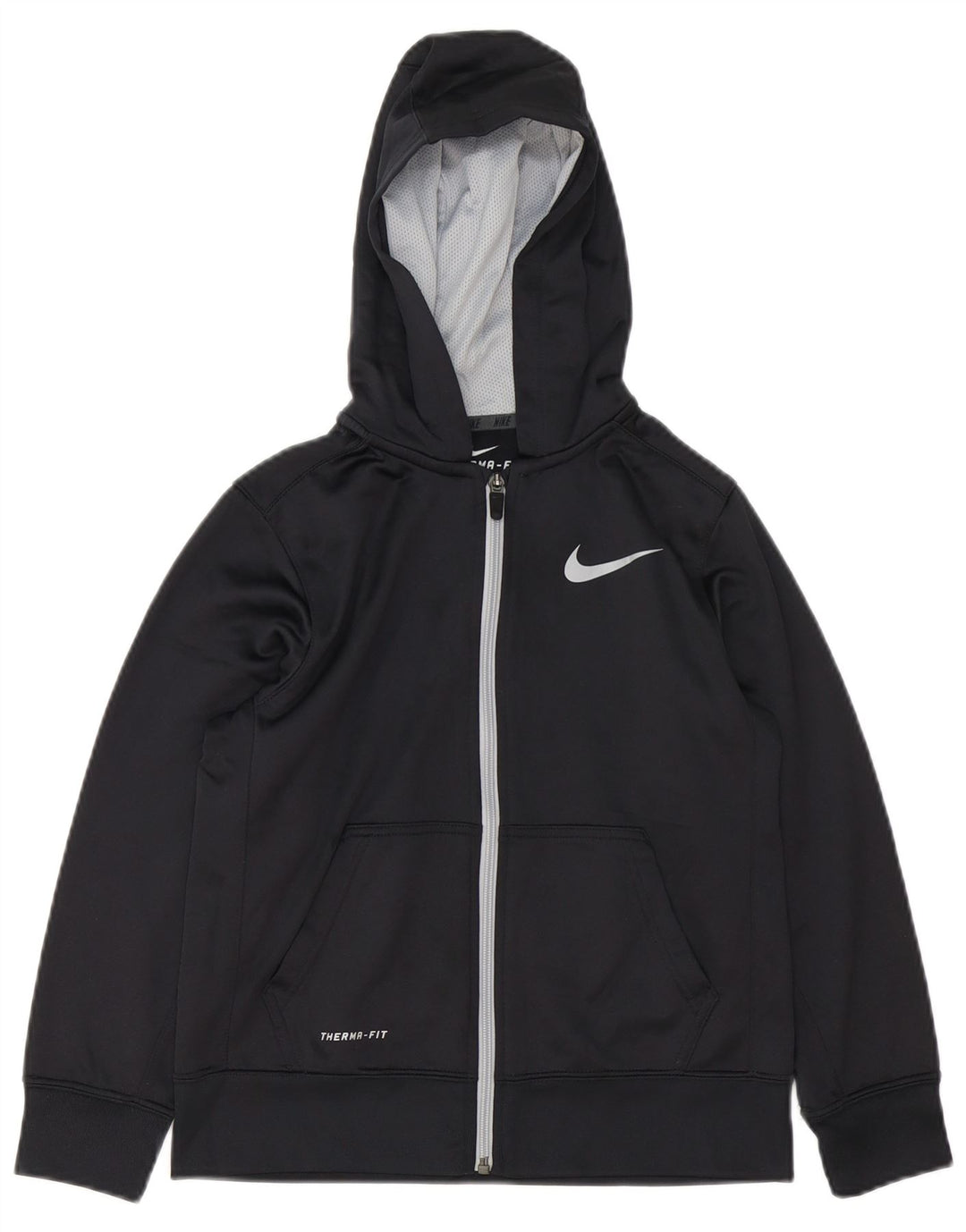 NIKE Therma-Fit Zip Hoodie-Pullover für Jungen, 10–11 Jahre, mittelschwarzes Polyester