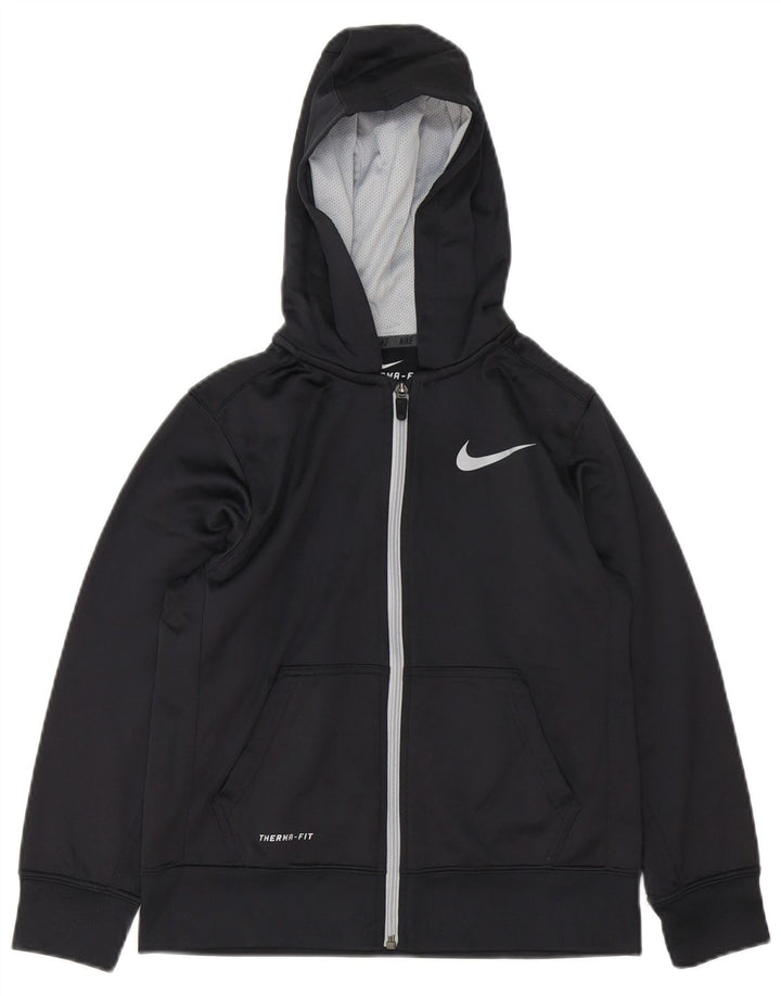 NIKE Therma-Fit Zip Hoodie-Pullover für Jungen, 10–11 Jahre, mittelschwarzes Polyester