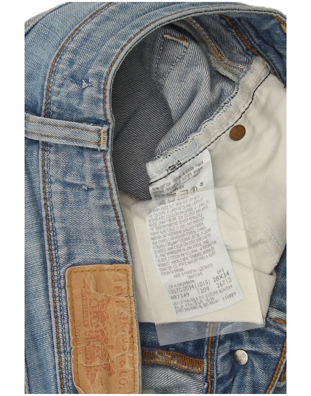 Levi's Damen 570 Straight Jeans W28 L30 Blaue Baumwolle