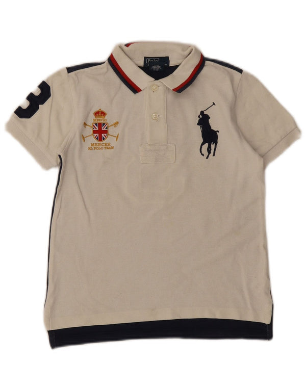 Polo Ralph Lauren Kurzarmhemd für Jungen, 5–6 Jahre, weißes Farbblockdesign