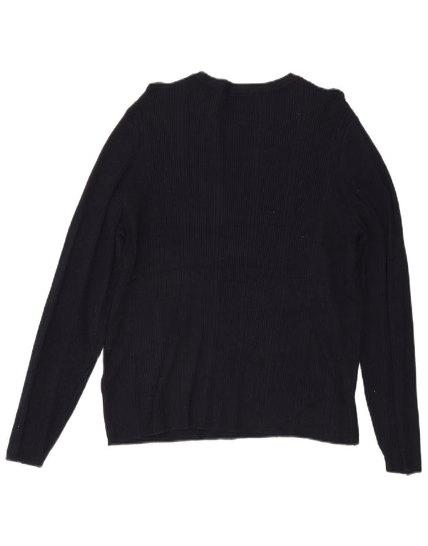 Marks & Spencer Damen-Pullover mit U-Boot-Ausschnitt, UK 22 3XL, marineblaue Viskose
