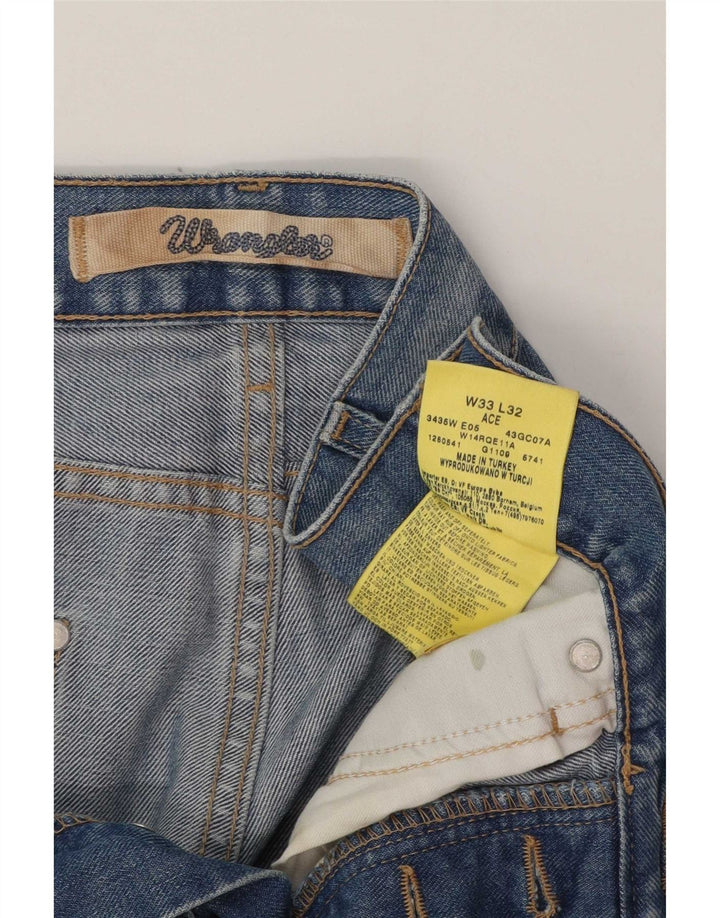Wrangler Herren Ace Straight Jeans W33 L29 Blaue Baumwolle
