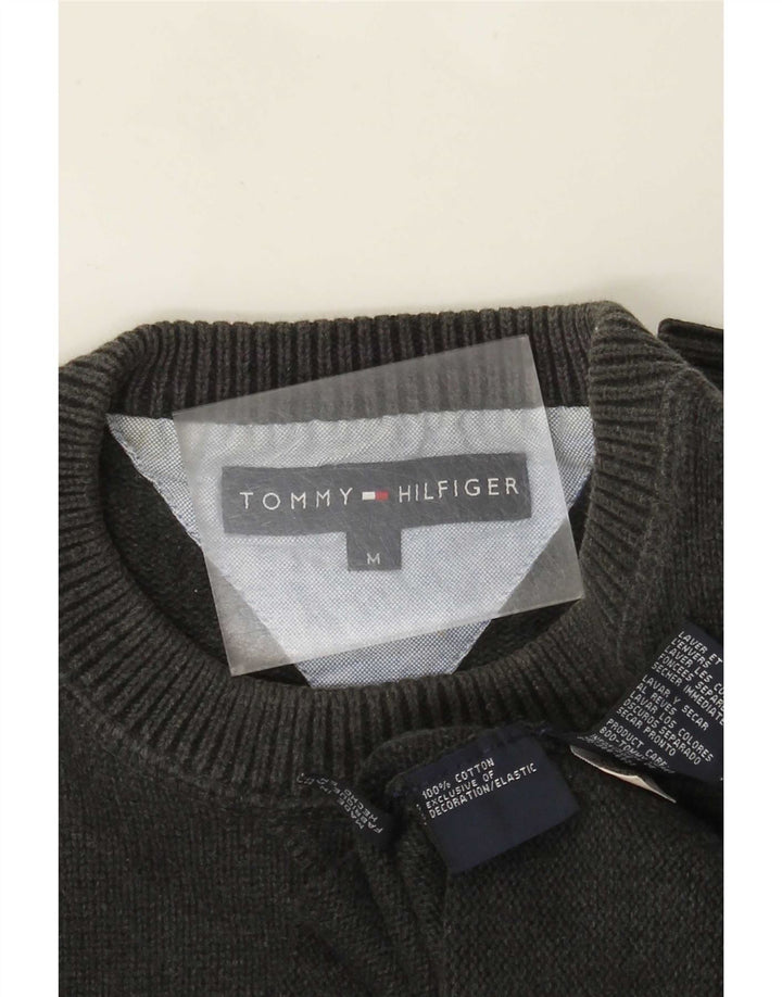 Tommy Hilfiger Herren-Pullover mit Rundhalsausschnitt, mittelgraue Baumwolle