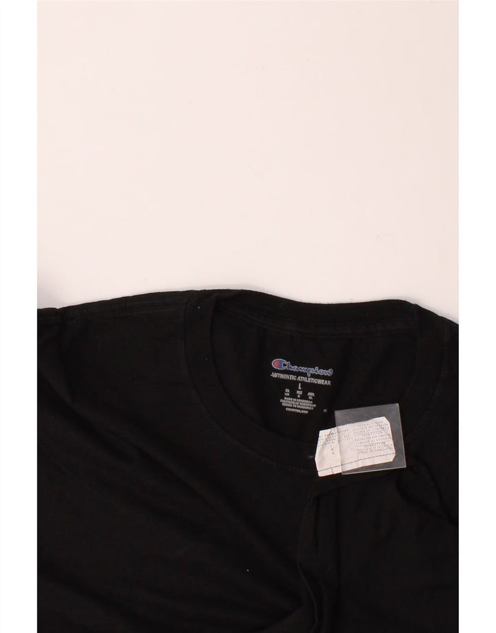 CHAMPION Mens T-Shirt Top Large Black Cotton Vintage Champion and Second-Hand Champion from Messina Hembry 