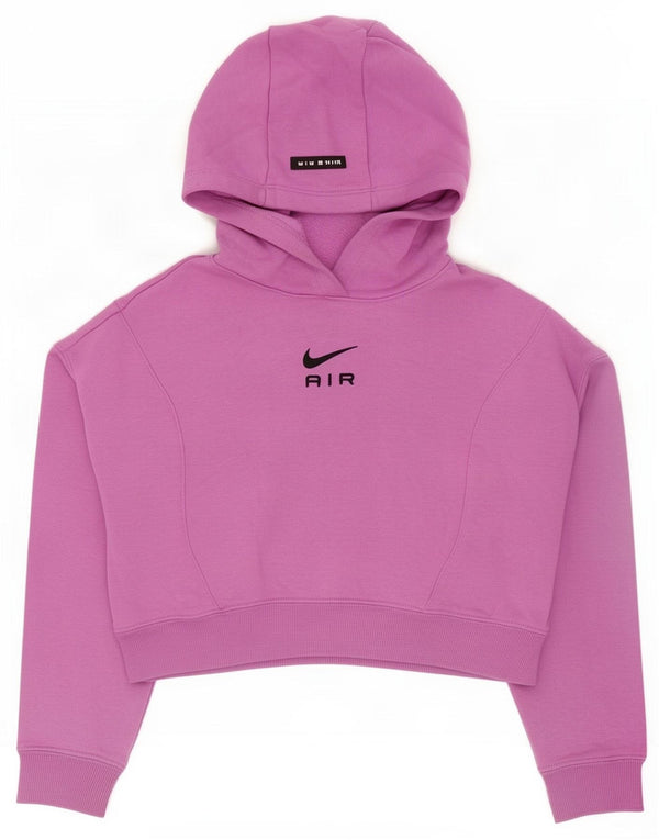 Nike Crop Graphic Hoodie-Pullover für Mädchen, 10–11 Jahre, mittelviolette Baumwolle