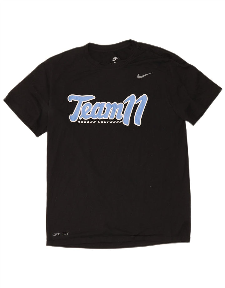Nike Herren Dri Fit Graphic T-Shirt Top Mittelschwarzes Polyester