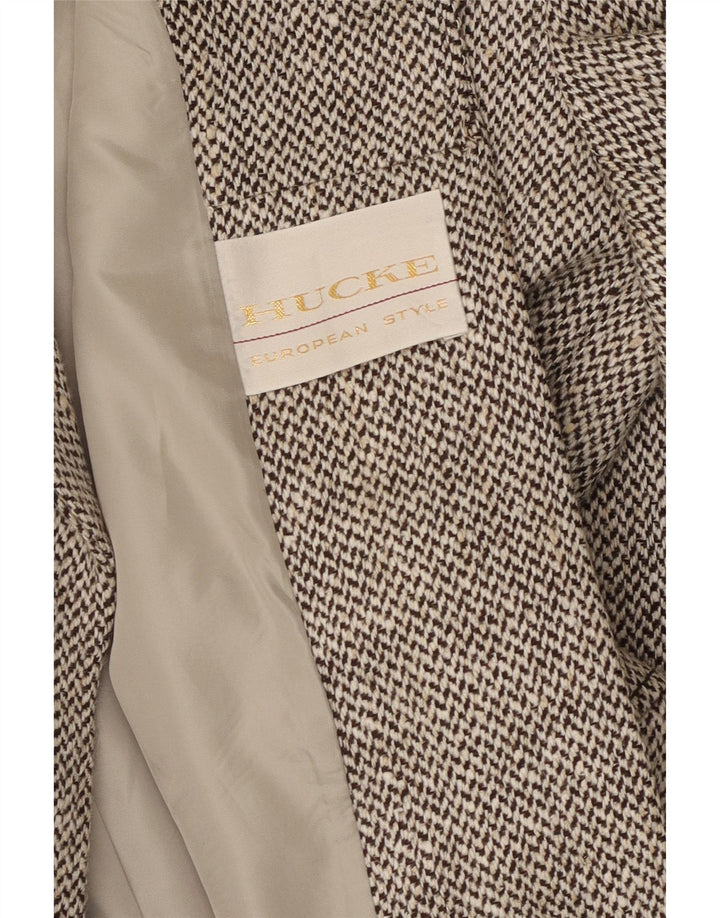Hucke Damen-Blazer mit 4 Knöpfen, UK 14, mittelgrau, Fischgrätenmuster