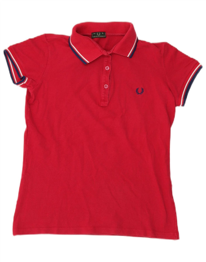 Fred Perry Damen Poloshirt UK 14 Large Rot