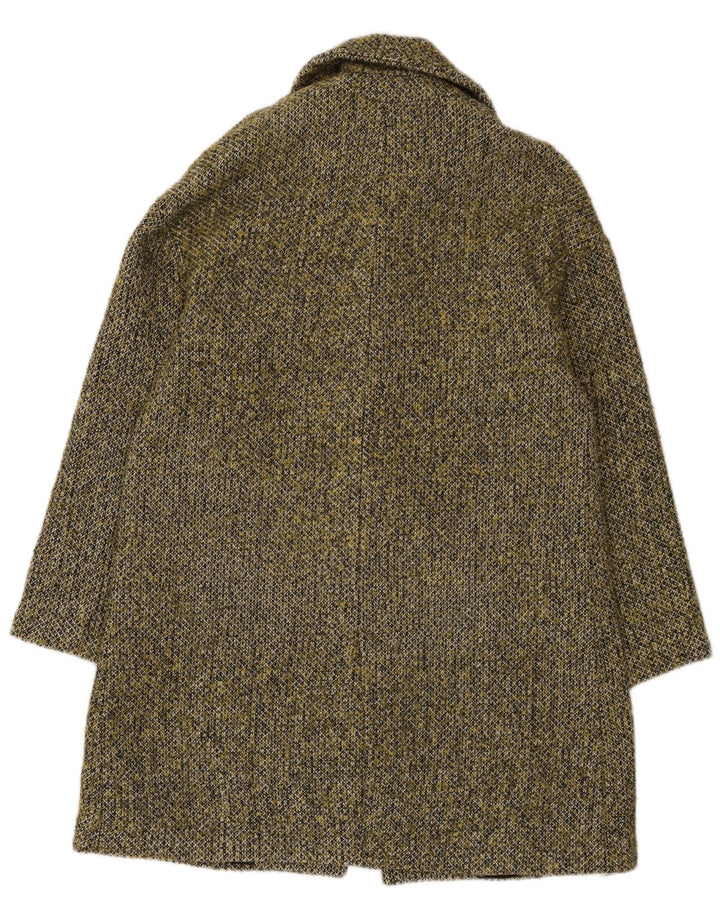 Zara Damen Übergroßer Mantel UK 6 XS Khaki geflecktes Polyester