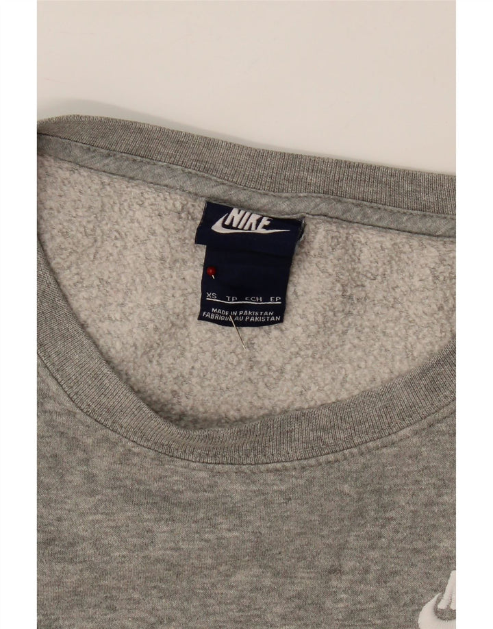 NIKE Womens Sweatshirt Jumper UK 6 XS Grey Cotton Vintage Nike and Second-Hand Nike from Messina Hembry 