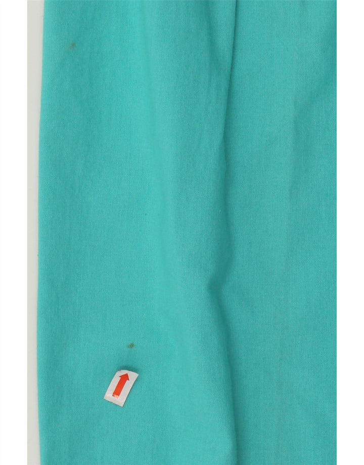 VINTAGE Chino-Hose mit hohem Bund für Damen, W28, L27, türkisfarbene Baumwolle