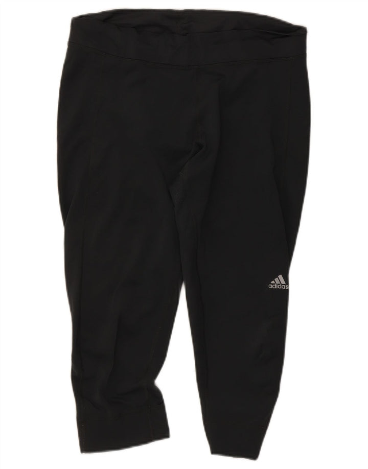 Adidas Damen Climalite Capri Leggings UK 16/18 Large Grau Polyester