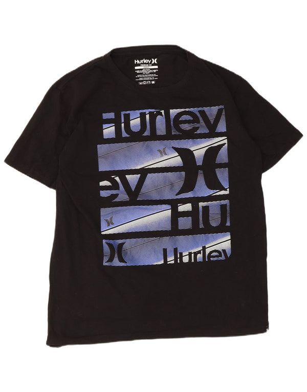 Hurley Herren Premium Fit Grafik-T-Shirt-Oberteil XL aus schwarzer Baumwolle