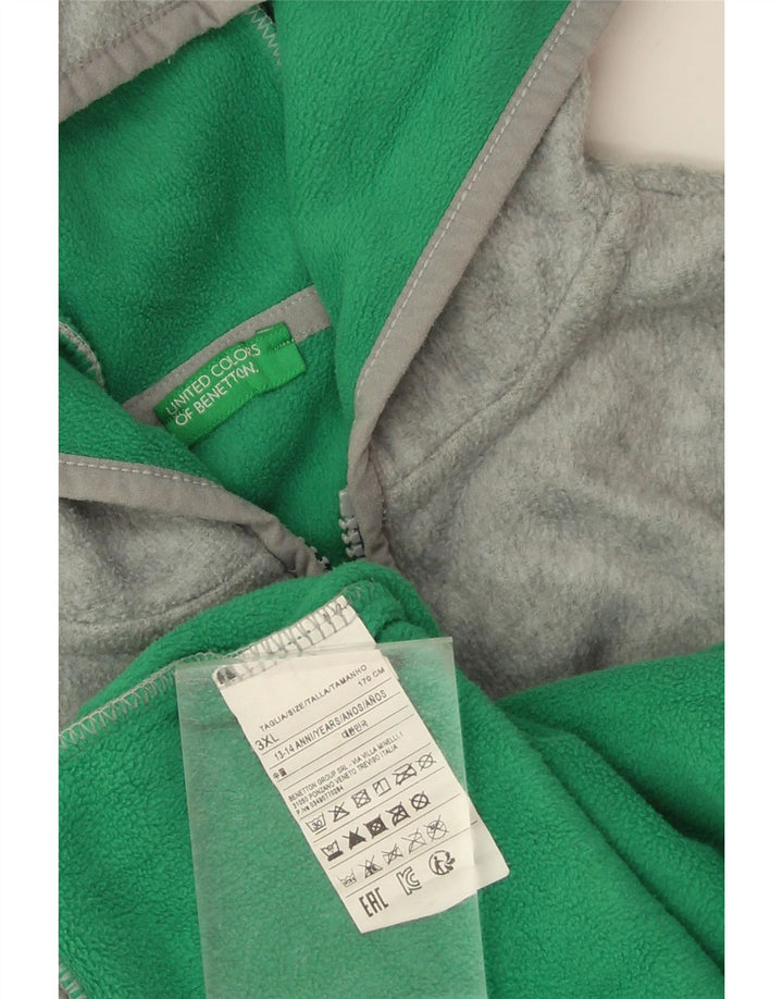 Benetton Kapuzen-Fleecejacke für Jungen, 13–14 Jahre, 3XL, Grau, Polyester