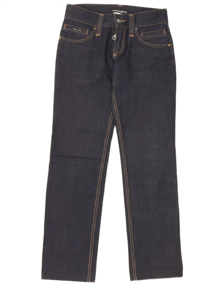 Dolce & Gabbana Damen Straight Jeans IT 44 Medium W28 L29 Marineblau Baumwolle