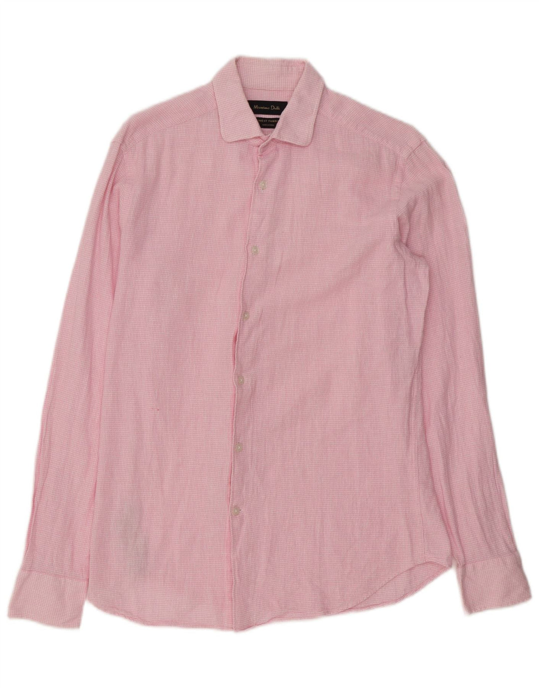 Massimo Dutti Herrenhemd, klein, rosa kariert, Baumwolle