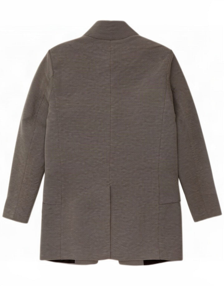 Zara Herren offener Mantel UK 36 Small Grey Polyester