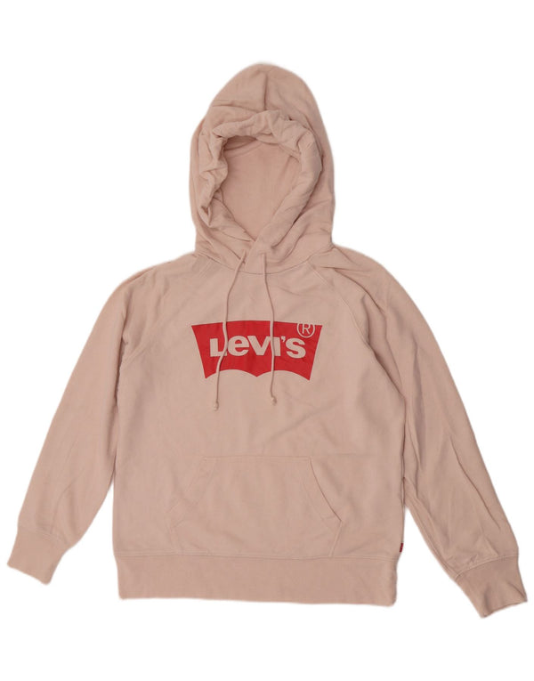 Levi's Womens Graphic Oversized Hoodie Pullover UK 6 XS Rosa Baumwolle