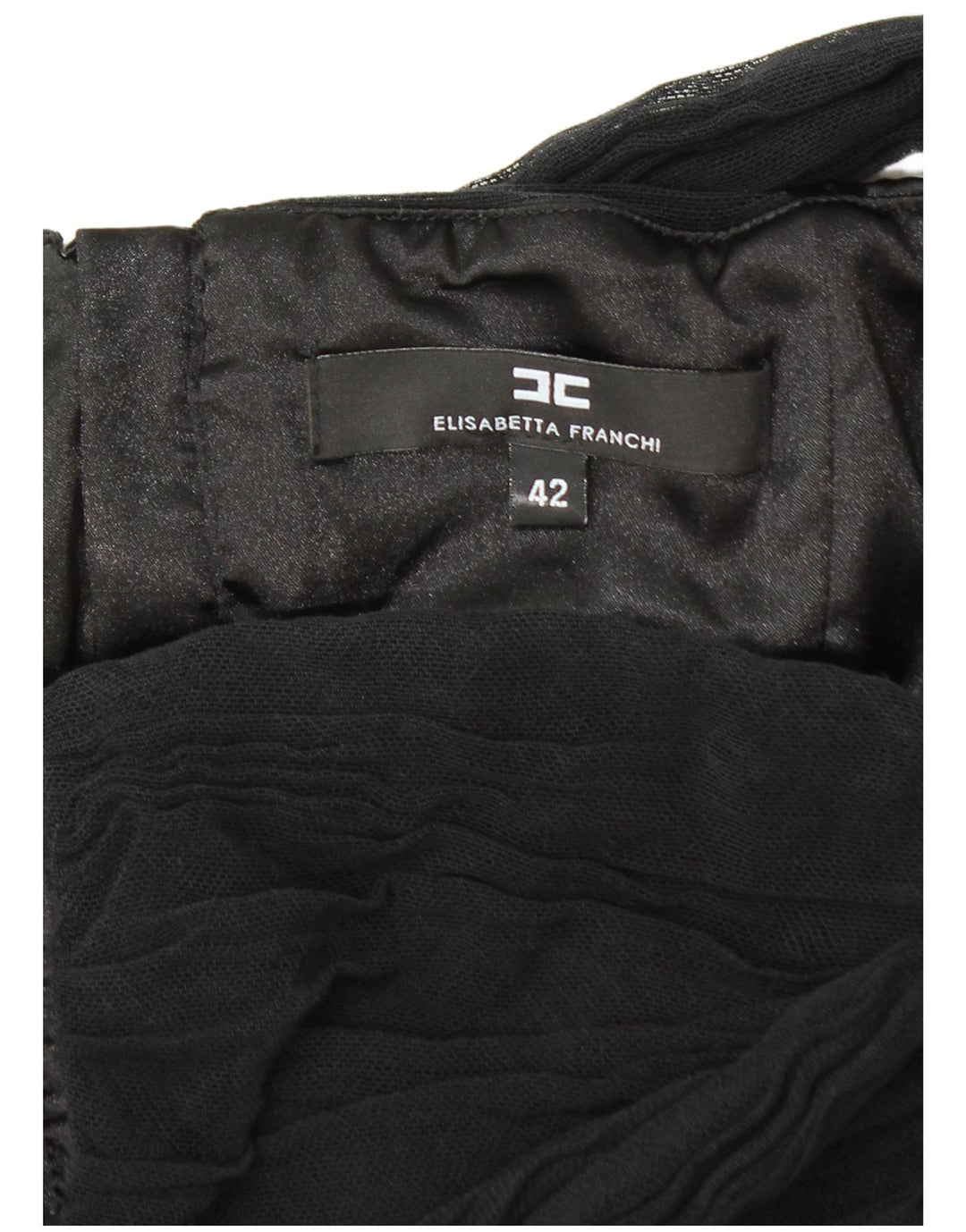 Elisabetta Franchi Damen Figurbetontes Kleid IT 42 Mittelschwarze Baumwolle