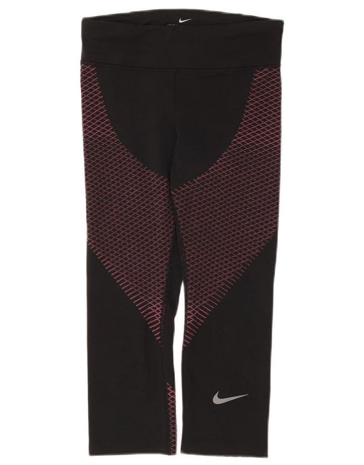 Nike Damen Dri Fit Capri-Leggings, Größe S, Größe S, schwarz, geometrisch, Polyester