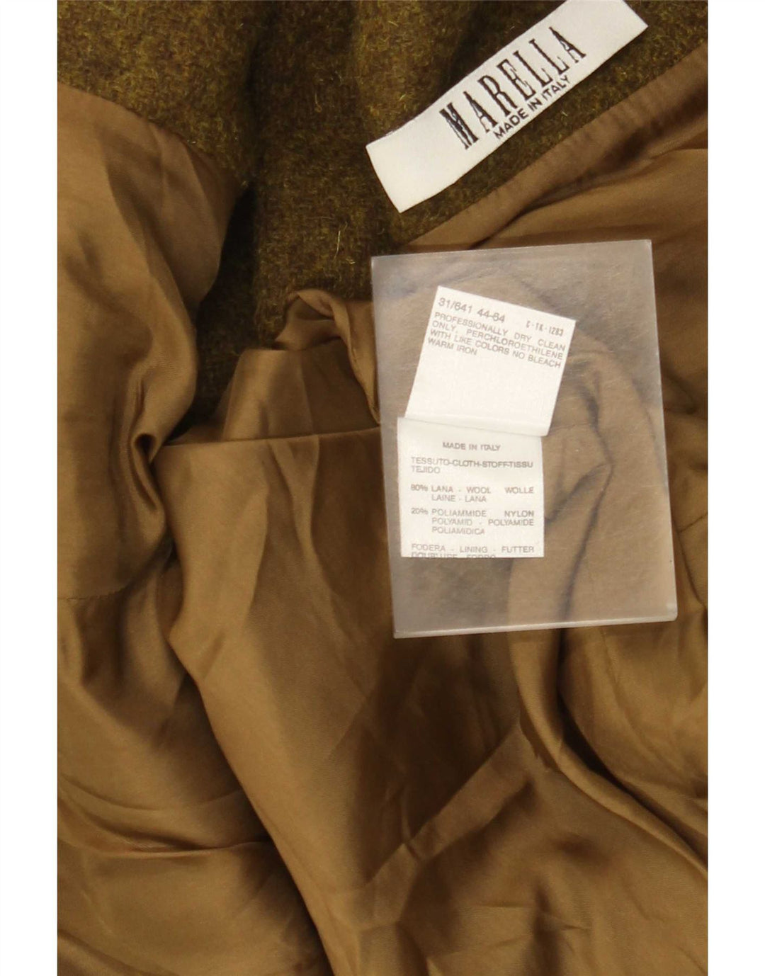 Marella Damen-Blazerjacke mit 4 Knöpfen, UK 14, große Khaki-Paisley-Wolle