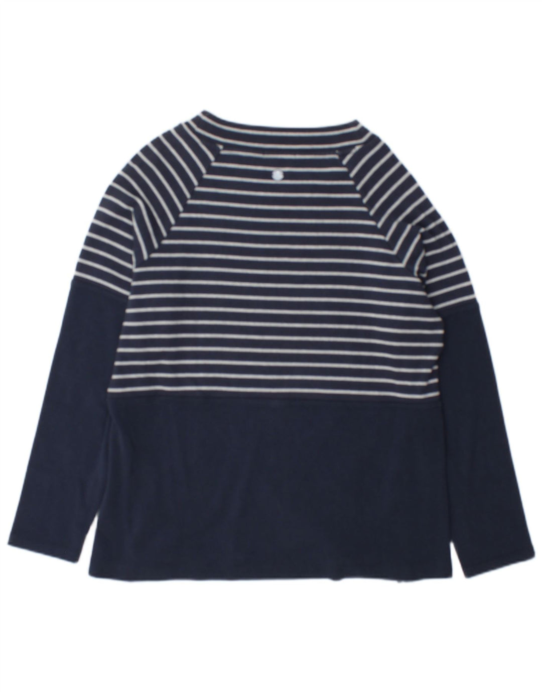 Barbour Damen Top Langarm UK 12 Mittel Marineblau gestreift Baumwolle