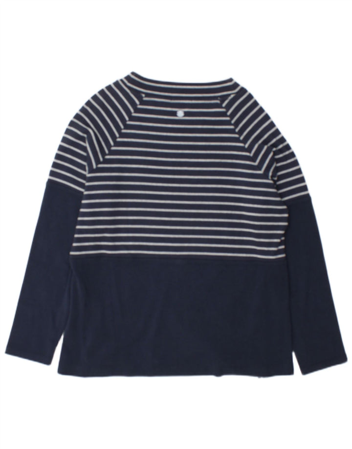 Barbour Damen Top Langarm UK 12 Mittel Marineblau gestreift Baumwolle