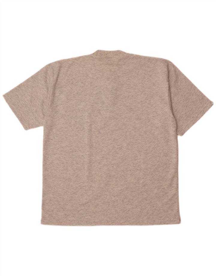 VINTAGE Mens T-Shirt Top XL Grey Flecked Cotton
