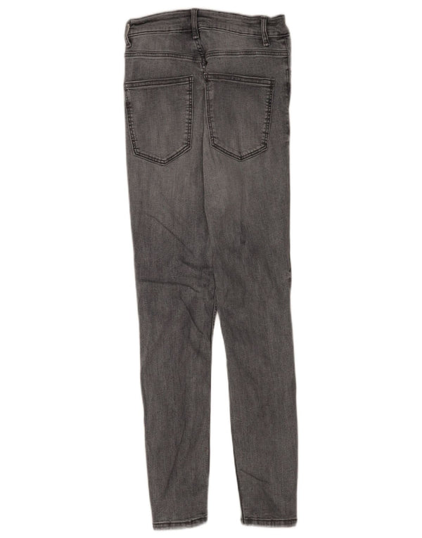ZARA Damen Skinny Jeans EU 36 XS W26 L27 Graue Baumwolle