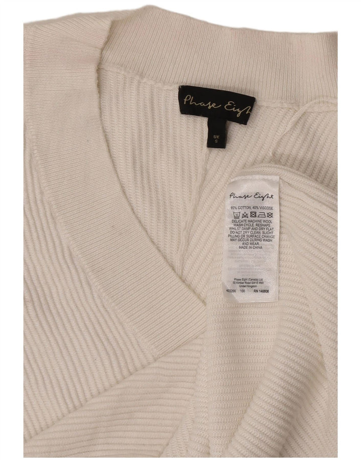 Phase Eight Damen-Pullover, übergroß, bauchfrei, V-Ausschnitt, Gr. 10, Größe S, Weiß