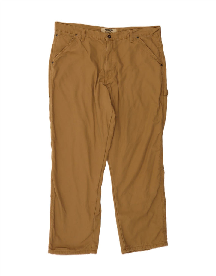 WRANGLER Mens Straight Cargo Trousers W38 L30 Beige Polyester Vintage Wrangler and Second-Hand Wrangler from Messina Hembry 