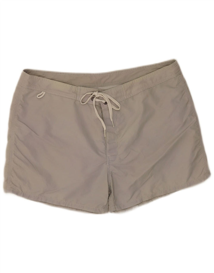 Sundek Herren-Badeshorts, groß, grau gestreift, Nylon