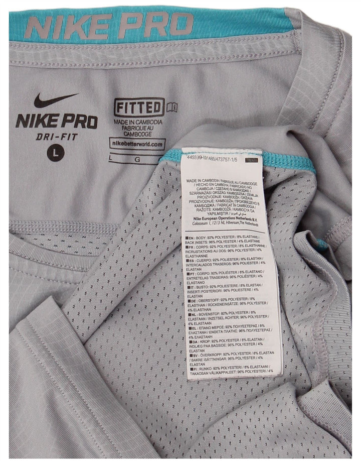 NIKE Herren Dri Fit T-Shirt Top, groß, grau kariert, Polyester