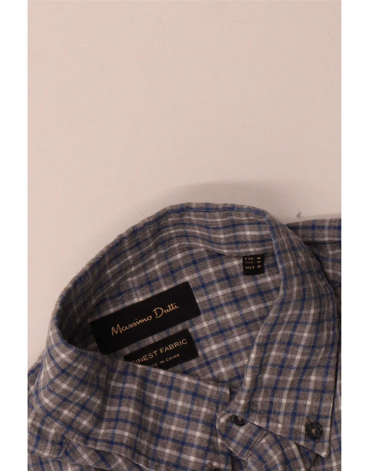 Massimo Dutti Herrenhemd Mittelgrau kariert