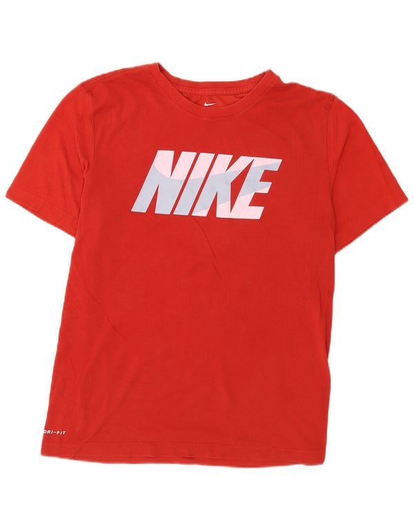 Nike Herren Dri Fit Graphic T-Shirt Top Große rote Baumwolle
