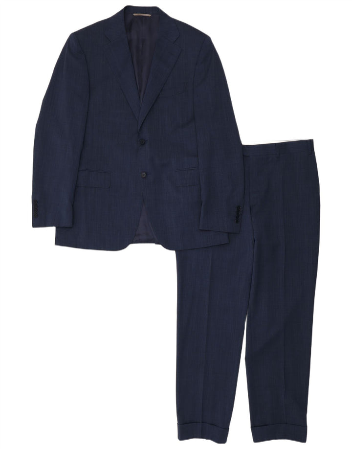Canali Herren-Anzug mit 2 Knöpfen, 2-teilig, IT 50, Größe L, W34, L30, marineblaue Wolle