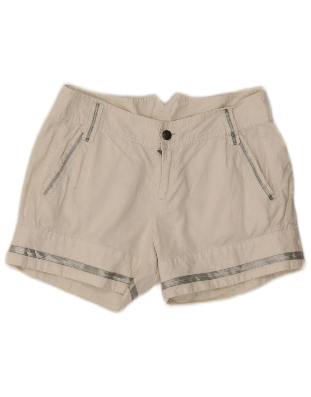 Diesel Damen Hotpants W28 Mittelweißes Leinen