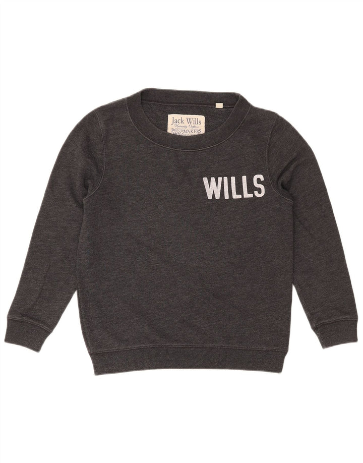 JACK WILLS Damen-Sweatshirt mit Grafik, übergroß, Gr. 8, Grau