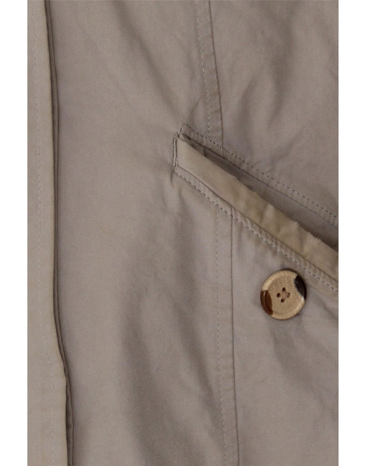 Woolrich Wattierter Damenmantel mit Kapuze, UK 14, mittelgraue Baumwolle