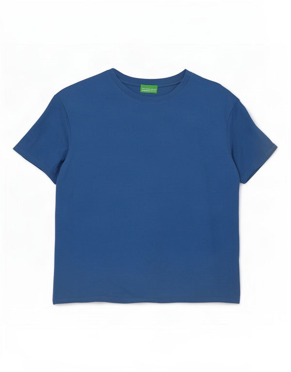 Benetton Damen T-Shirt Top UK 16 Large Blau