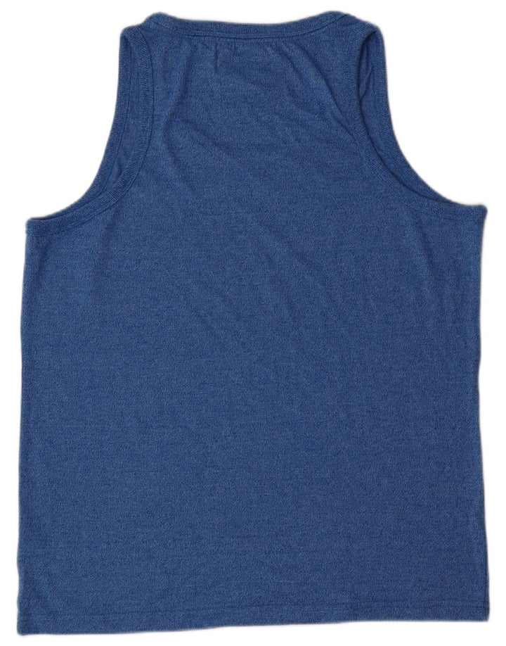 SUPERDRY Herren Grafik-Weste-Top 2XL Blaue Baumwolle