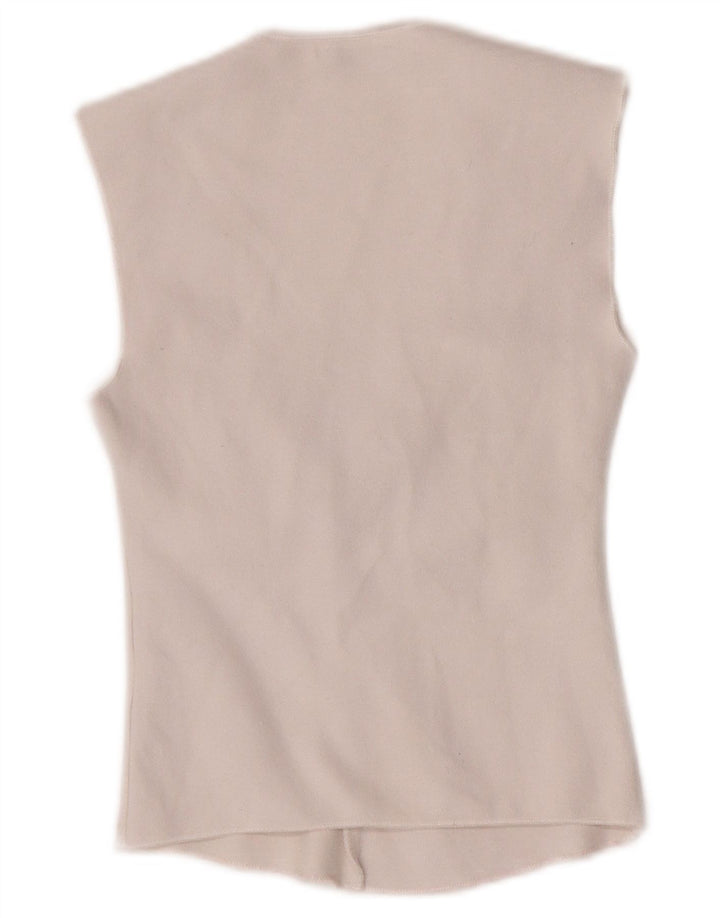 Zara Damen Crop Ärmelloses Blusenoberteil UK 8 Small Weiße Viskose